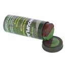 Mouf lac paint stick in a green tube with a brown cap on a white background