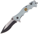 Coltello tascabile pieghevole Boker Brand Hero in acciaio inossidabile grigio 440A manico in alluminio
