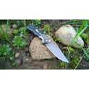 BOKER Grey Eminence Coltello tascabile pieghevole compatto manico in micarta nera acciaio 440A