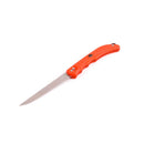 EKA Swedish fillet knife with orange PROFLEX rubber handle and sharp stainless steel dual blade for fishing and kitchen use.