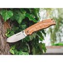 BOKER Pakka Hunter Coltello tascabile liner lock non rivestito in acciaio 440B manico in legno