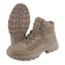 Coyote-colored MIL-TEC lightweight tactical hiking boots with nonslip sole and reinforced toe for outdoor durability.