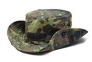 Original German Army Flecktarn boonie hat with wide brim and ventilation holes for outdoor and tactical use