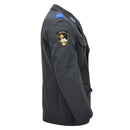 Giacca Formale Militare Svizzera Originale Design Vintage 4 Tasche Grigio Scuro