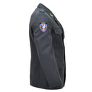 Giacca Formale Militare Svizzera Originale Design Vintage 4 Tasche Grigio Scuro