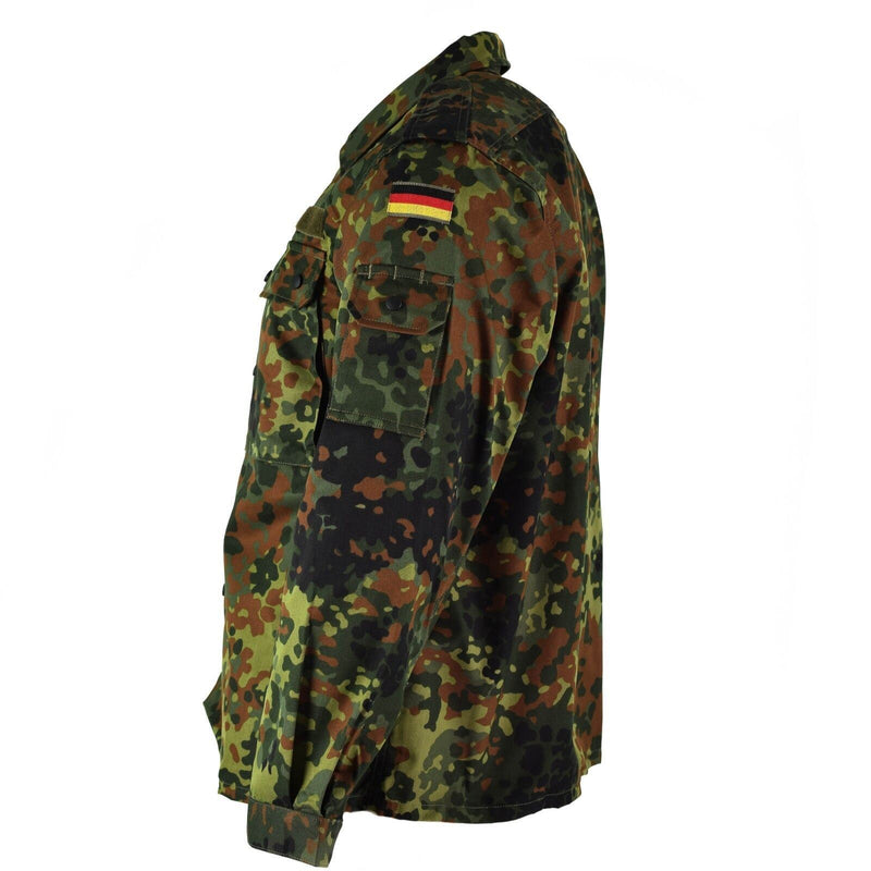 Shirt dell'esercito tedesco originale zippato flecktarn camo tattico combattimento bw esercito problema