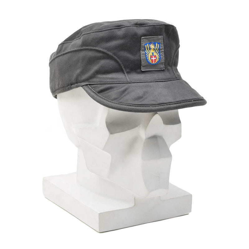 Original Danish Military Grey Army Cap pieghevoli a legna pieghevole Vintage Nuovo
