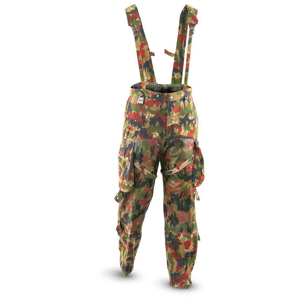Cantaloni di campo dell'esercito svizzero autentici M70 Svizzera Combat Camo Sniper Pants NUOVO