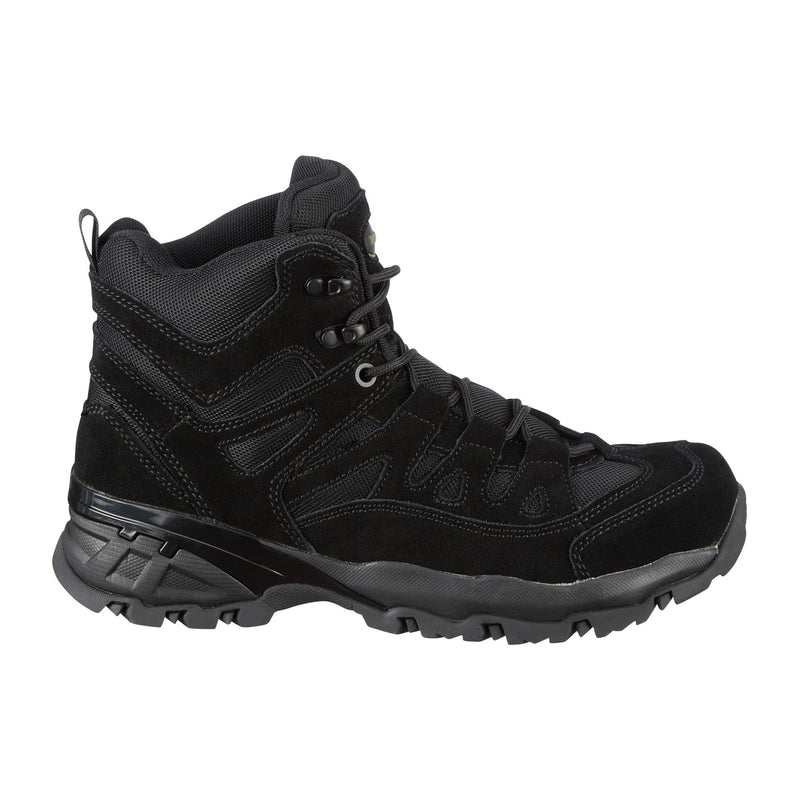 Stivali a squadra Mil-Tec Mid Round Sole Camping Calzature in pelle scamosciata nera all'aperto