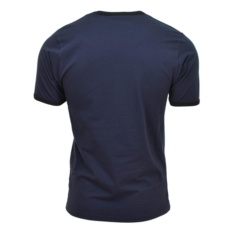 T-shirt dell'esercito olandese originale Shirt di cotone blu maniche corte su eccedenza militare nuovo