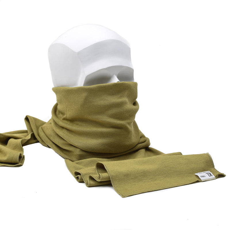 Autentico esercito olandese sciarpa kaki in surplus militare tubo di lana di lana di cotone nuovo