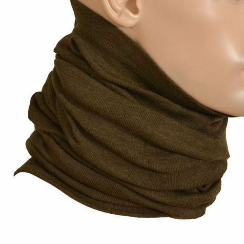 Sciarpa dell'esercito ceco originale. Army Issue Tube Scarf Brown Brown Nuovo lotto da 2 pezzi
