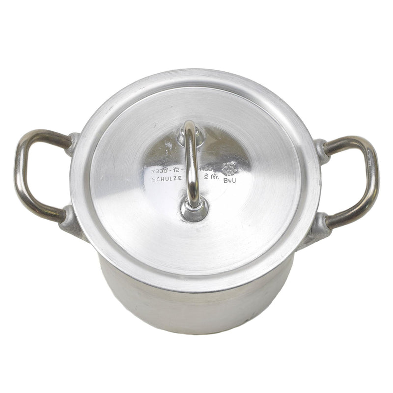 Originale tedesco in alluminio militare tedesco 2liters pot coperchio escursionismo bw mess kit nuovo