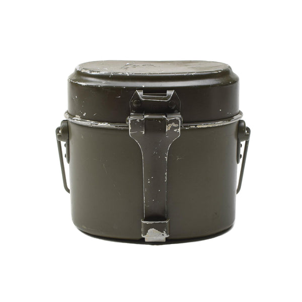 Kit di pasticcio militare austriaco originale in alluminio set di pentole da campeggio escursionistico oliva