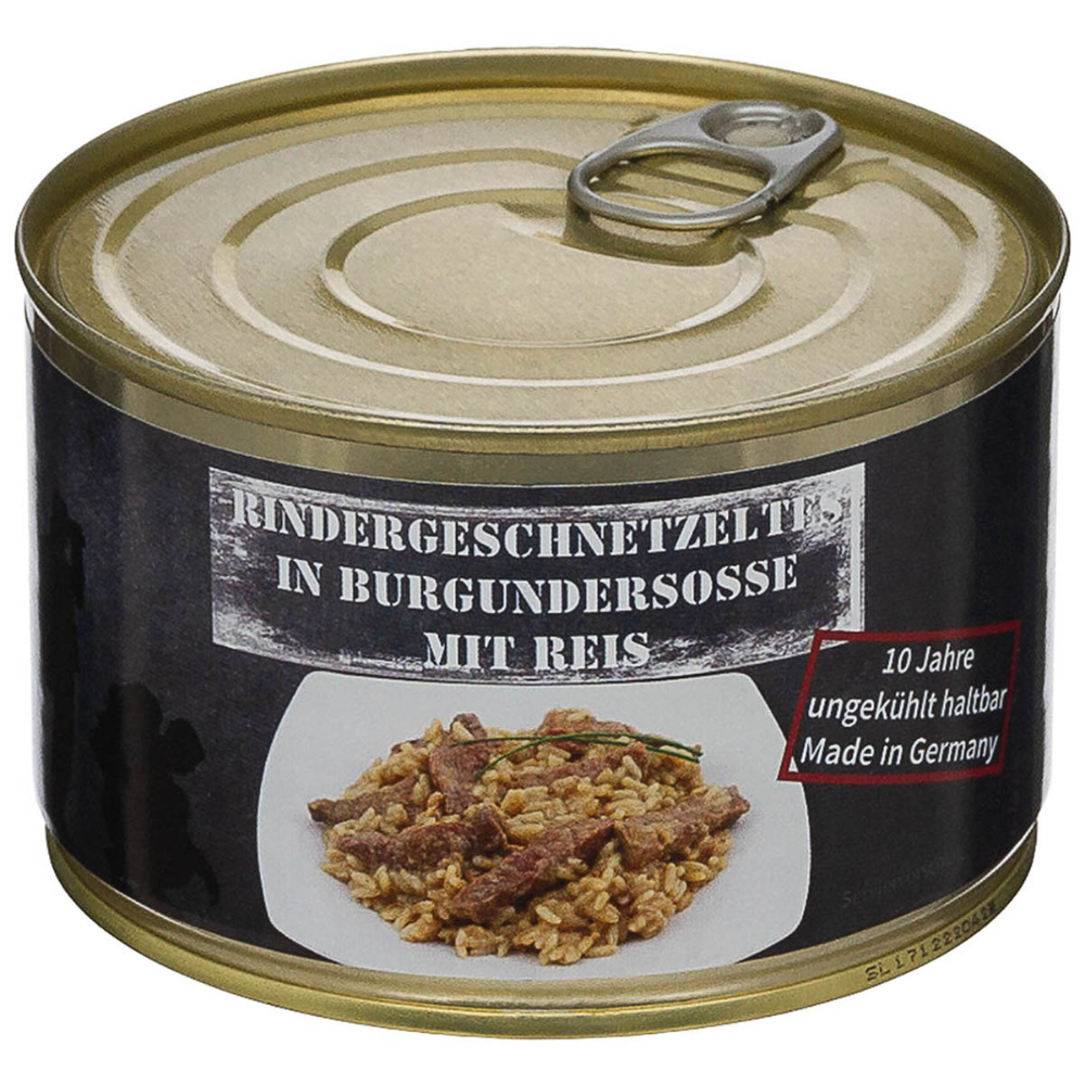 MFH Piatto pronto in scatola Manzo tritato con riso 400 g Cibo da campeggio all'aperto