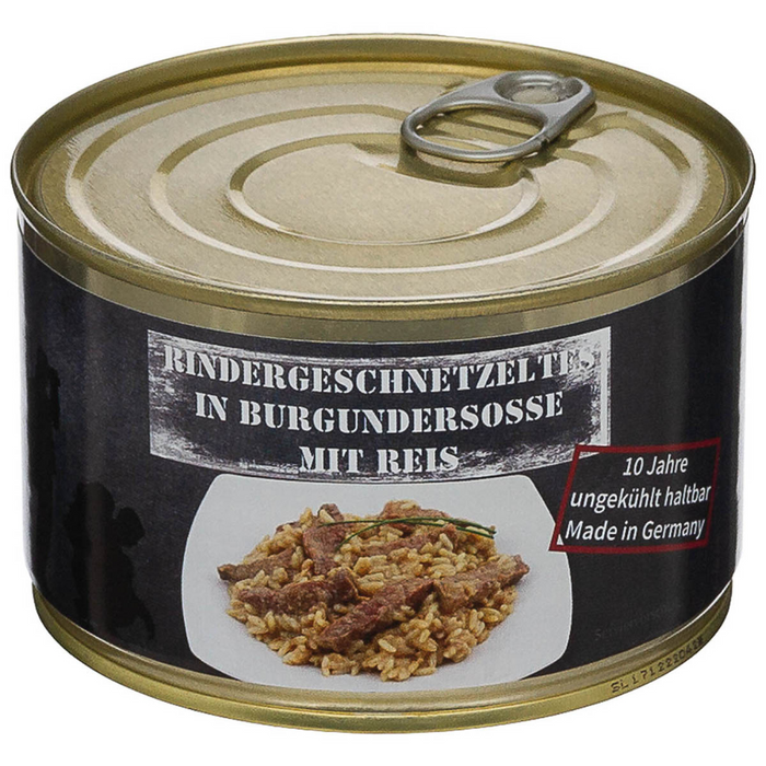 MFH Piatto pronto in scatola Manzo tritato con riso 400 g Cibo da campeggio all'aperto