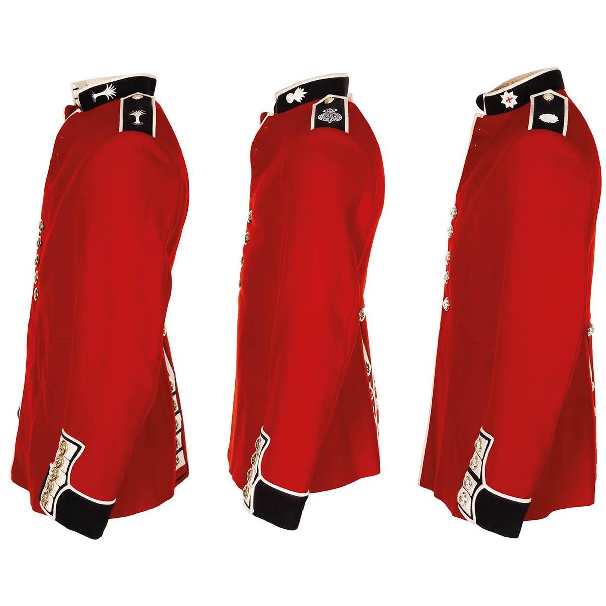 Vera giacca dell'esercito britannico uniforme tunica abito rosso scarlatto guardie cavalleria