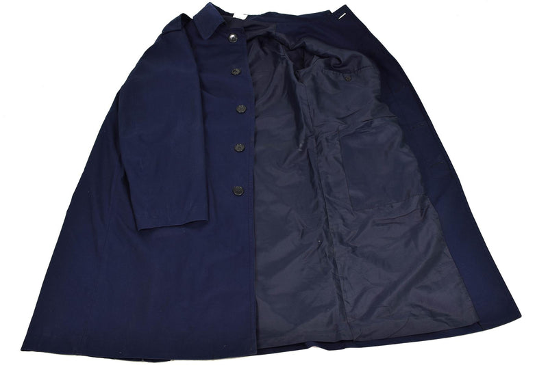 Autentico cappotto militare francese dell'esercito Air Force Trench Blue impermeabile