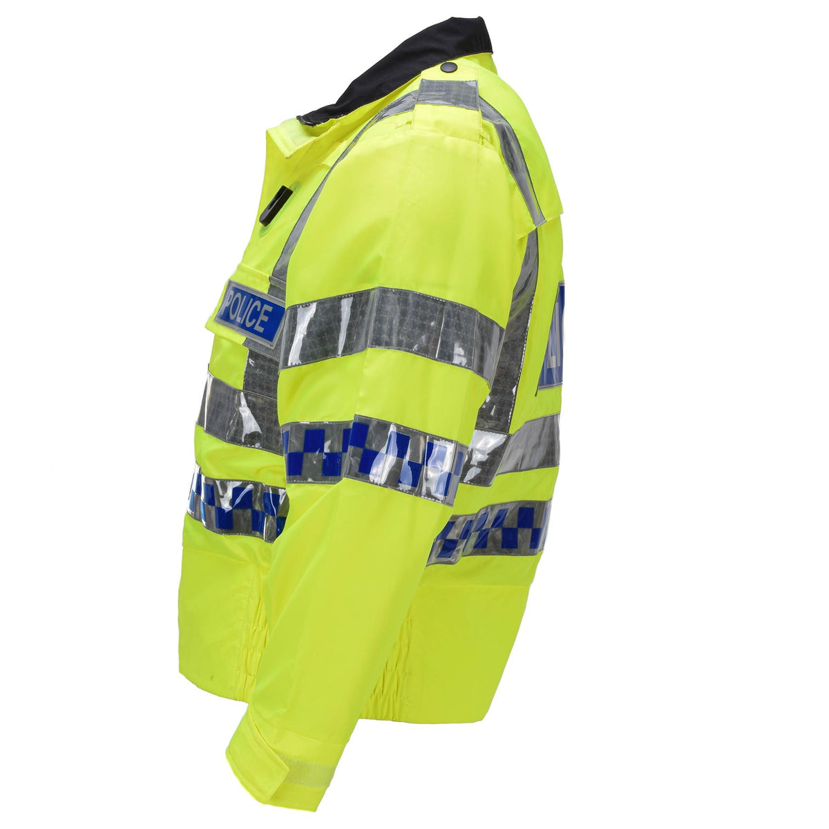 Giacca uniforme riflettente ad alta visibilità originale della polizia scozzese gialla