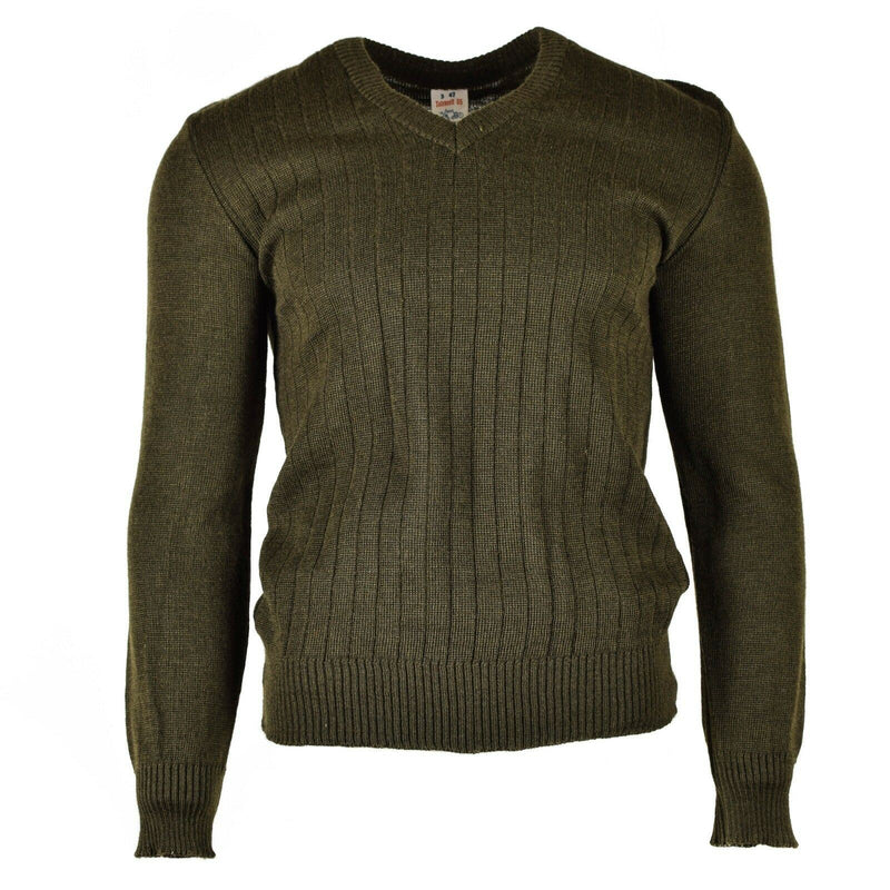 Original Ceca Pullover Army Pullover M85 Magli di scollo a V Brown Nuovo