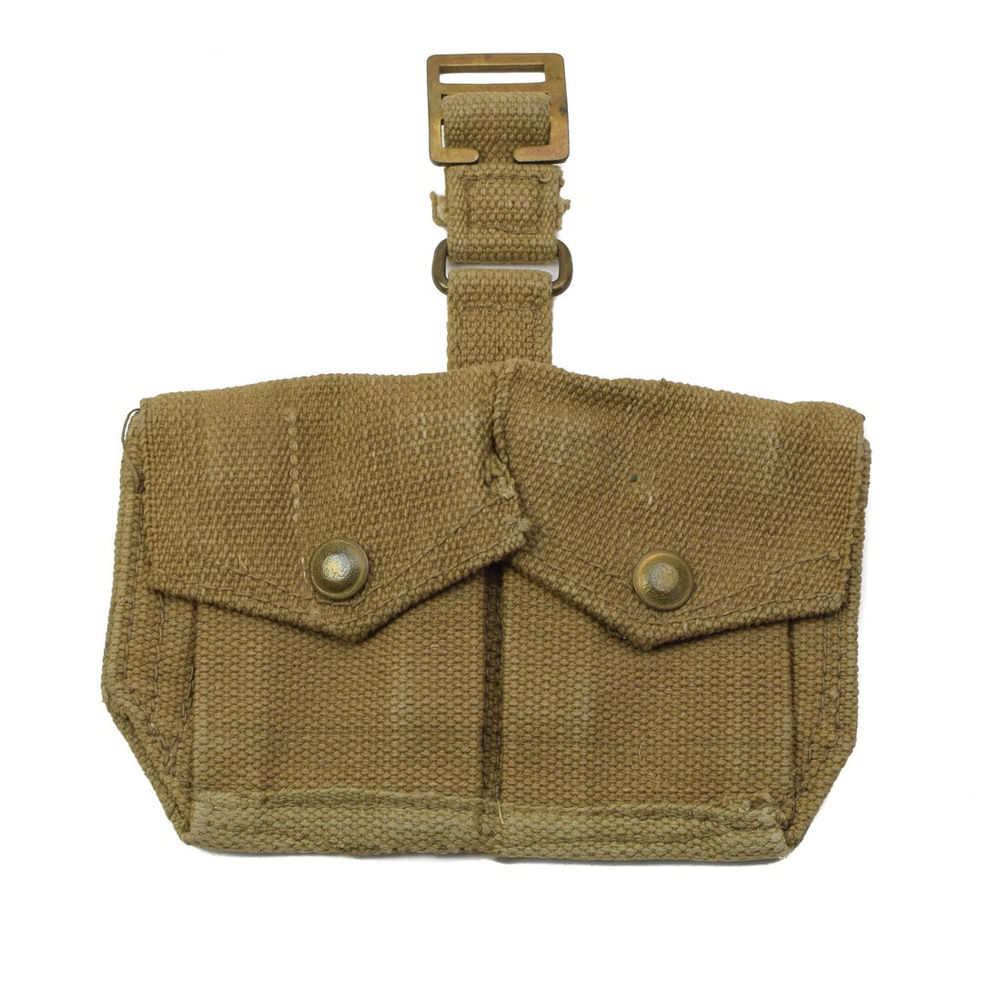 Custodia per cartucce in tessuto originale British Army M37 con doppia custodia color kaki