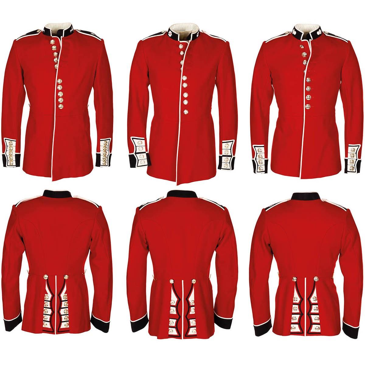Vera giacca dell'esercito britannico uniforme tunica abito rosso scarlatto guardie cavalleria