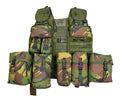 Gilet da combattimento modulare originale militare olandese con 10 tasche incluse DPM Camo