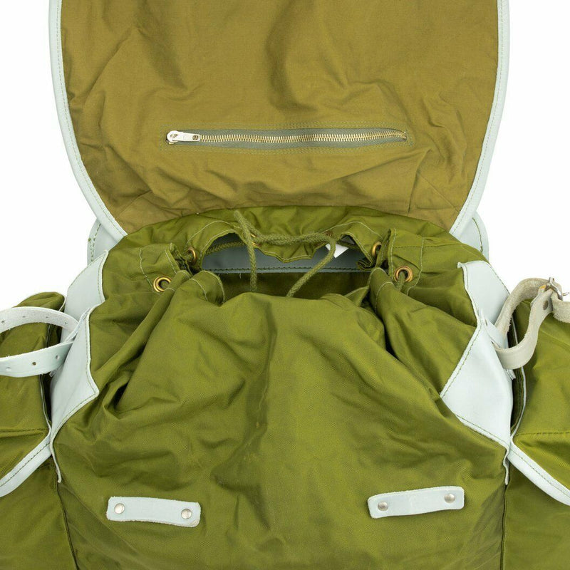 Genuino zaino militare norvegese con telaio tela tela pacchetto di zaino in pelle