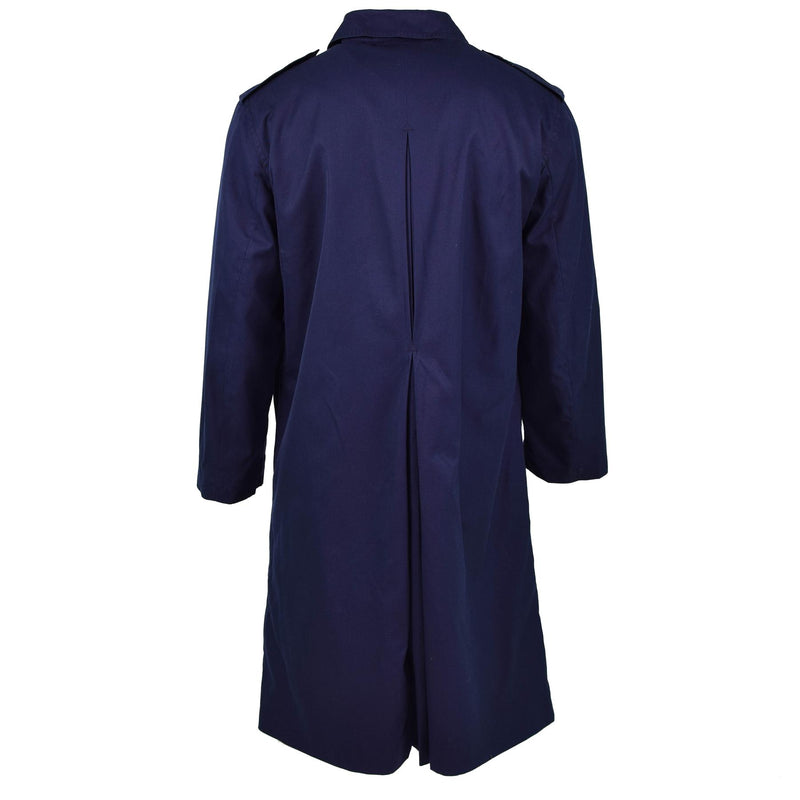 Autentico cappotto militare francese dell'esercito Air Force Trench Blue impermeabile