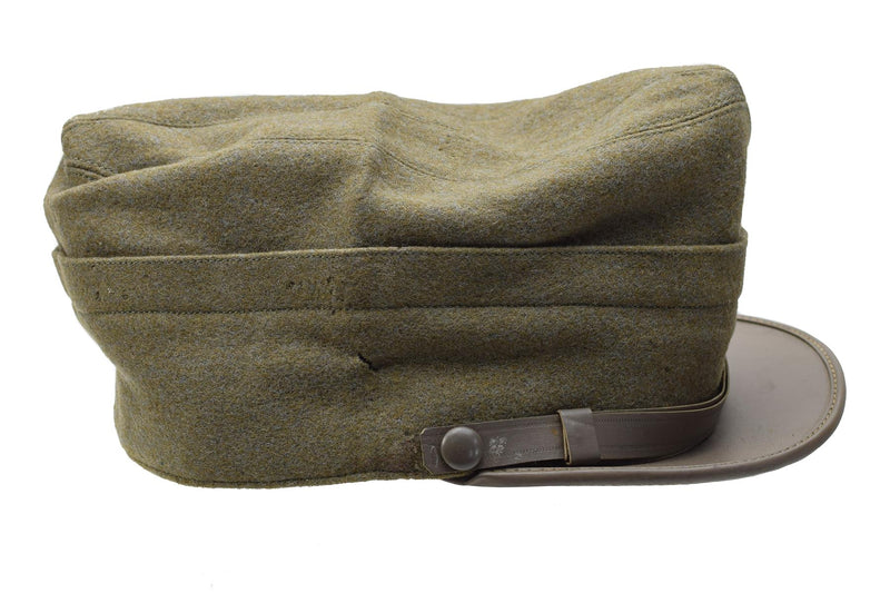 Cappuccio di field snapback militare italiano originale oliva vintage leggero