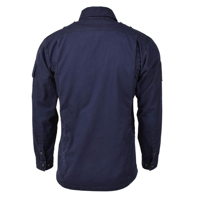 Giacca dell'esercito olandese originale abbigliamento blu uniforme a manica lunga camicia militare