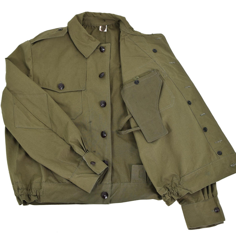 Truppe di campo dell'esercito bulgaro originale Canvas Ike Giacca OD Ergugia militare