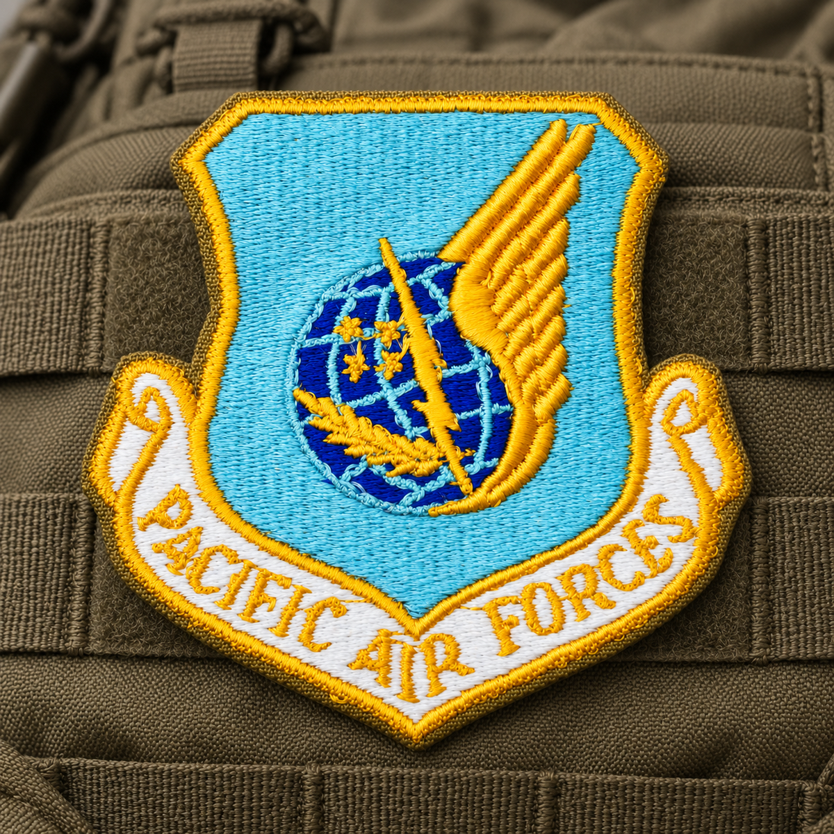 Surplus dell'esercito con insegne PACAF delle forze aeree militari del Pacifico originali degli Stati Uniti