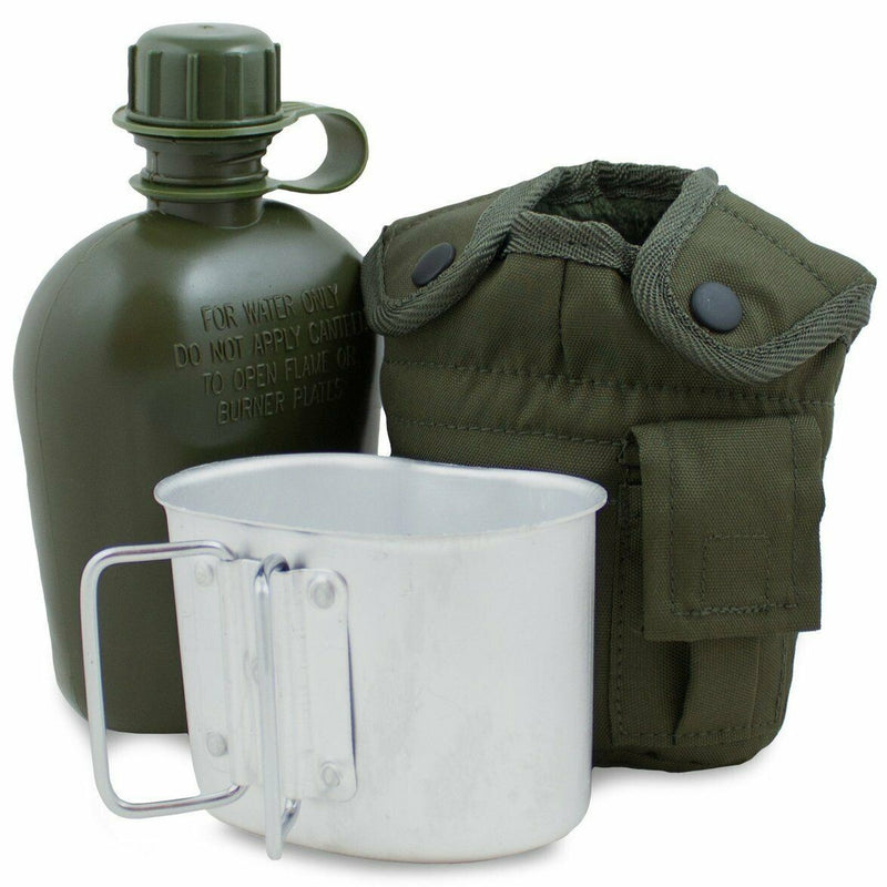 Bottiglia d'acqua in stile esercito americano M1 bottiglia d'acqua con coppa e alice clips militari statunitensi