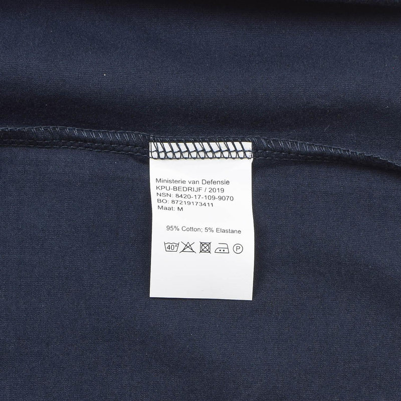 T-shirt dell'esercito olandese originale Shirt di cotone blu maniche corte su eccedenza militare nuovo