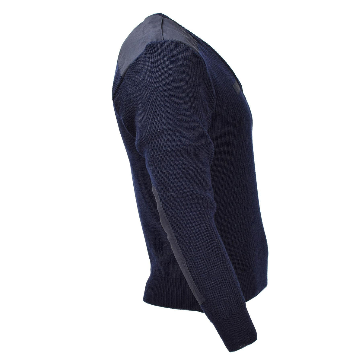 Maglione blu militare originale olandese pullover in lana smanicato manica lunga NUOVO