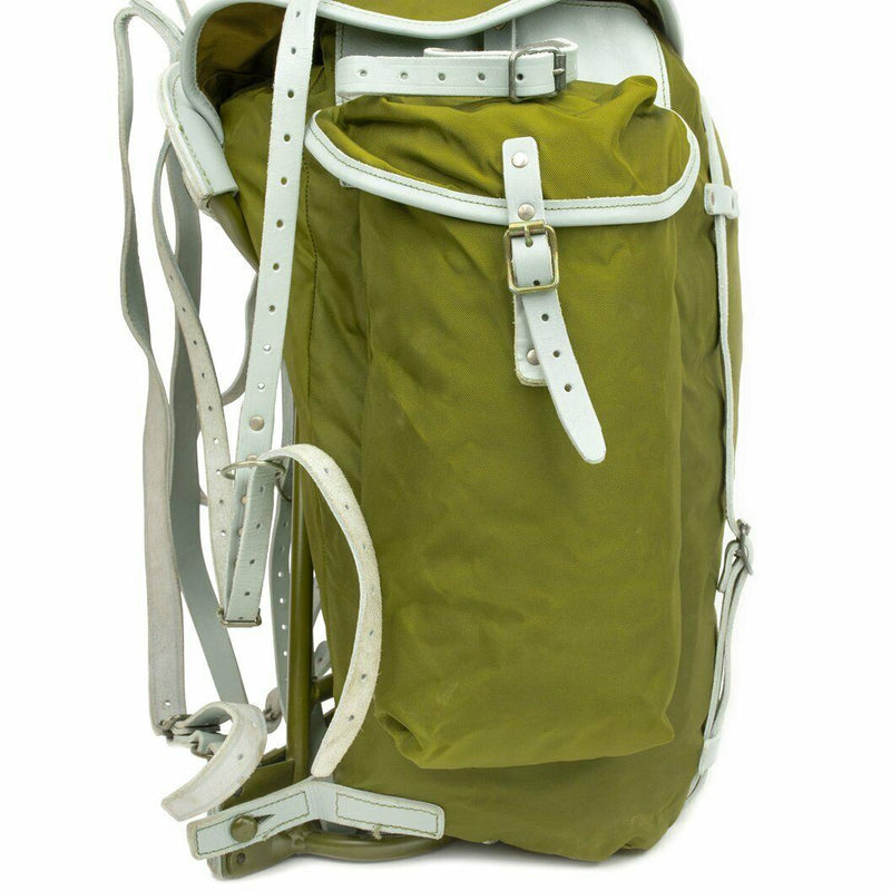 Genuino zaino militare norvegese con telaio tela tela pacchetto di zaino in pelle