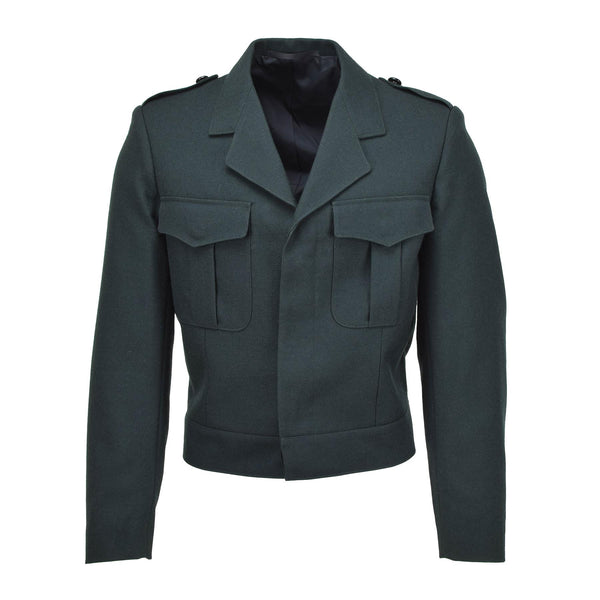 Giacca della camicetta dell'esercito belga originale Truppe di campo Casual Wool Blouson Green Nuovo