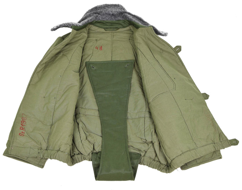 Giacca trapuntata dell'esercito ungherese genuino m65 collare pelliccia calda inverno parka calda nuovo