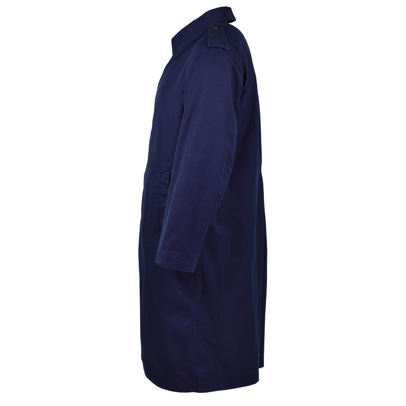 Autentico cappotto militare francese dell'esercito Air Force Trench Blue impermeabile