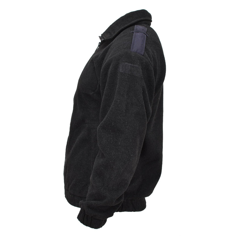Giacca in pile di polizia militare olandese originale maglione caldo jumper inverno nero