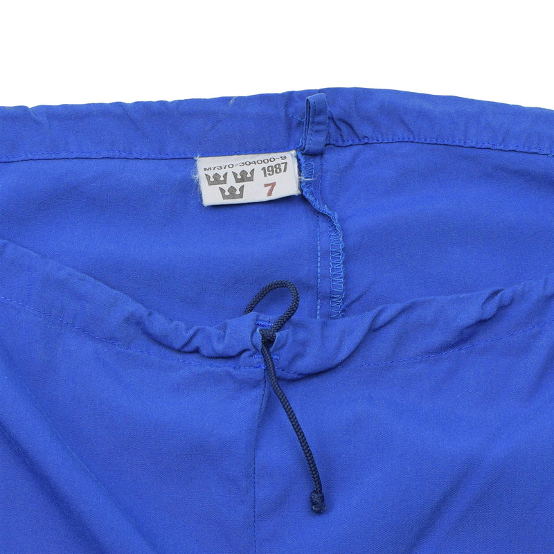 Pantaloni militari svedesi originali pantaloni per pantaloni regolabili in vita indossa blu