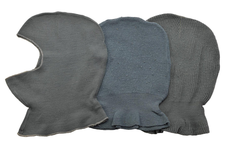 Originale Swiss Military Wool Balaclava Maschera invernale calda leggera Grigio elastico
