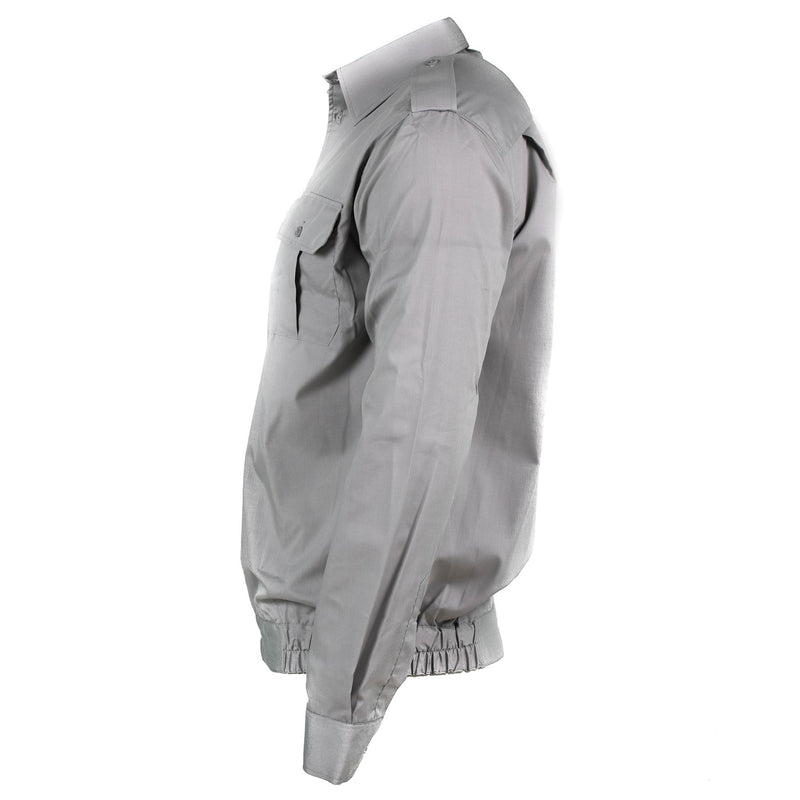 Autentica camicia grigia di cotone bulgaro cotone manica lunga militare non emessa