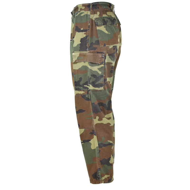 Pantaloni dell'esercito italiano autentici Combatti NATO Cotone Woodland Cimeflage Field Calcors