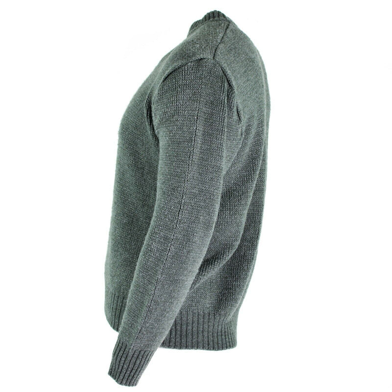 Pullover dell'esercito svizzero originale M74 maglione di lana vergine grigio grigio con cerniera