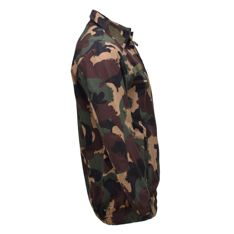 Giacca da campo militare ungherese originale M1990 camicie di boschi a quattro colori nuove