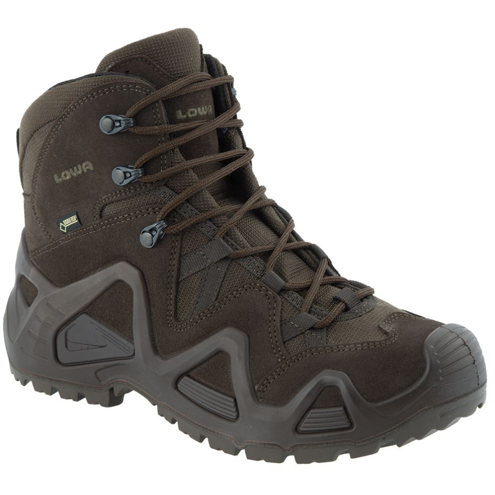 Stivali tattici Lowa Zephyr GTX Mid TF con asta imbottita impermeabile marrone scuro