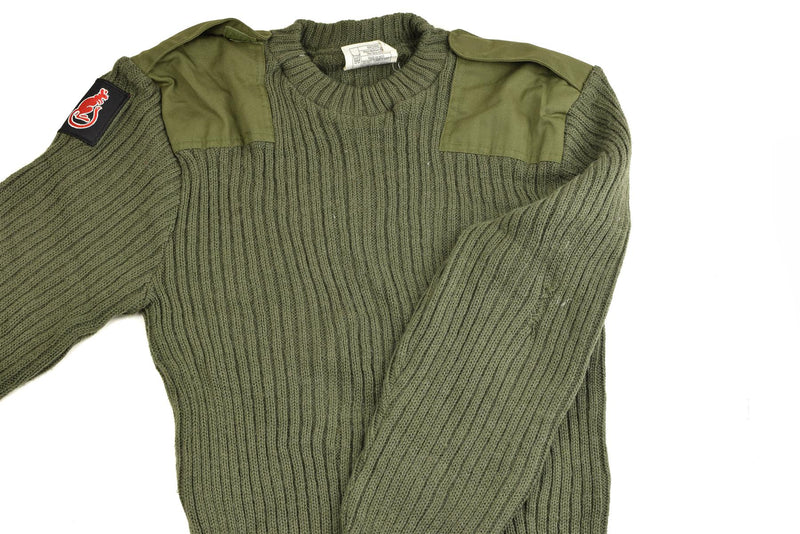 Genuino maglione dell'esercito britannico Pullover Commando Green Olive Wool Men Jumper