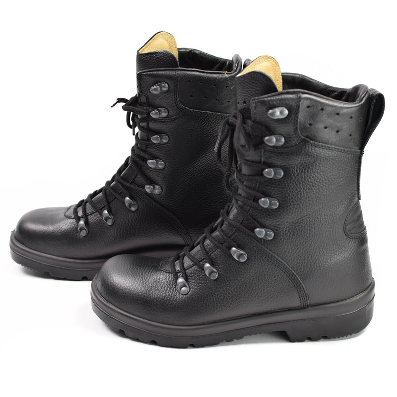 Stivali originali dell'esercito tedesco Black Leather Field BDU Combat BW IMBIETTO MILITARE NUOVO